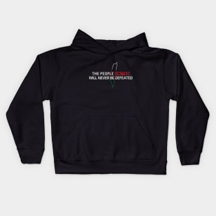 Free Palestine The People United Will Never Be Defeated -wht Kids Hoodie